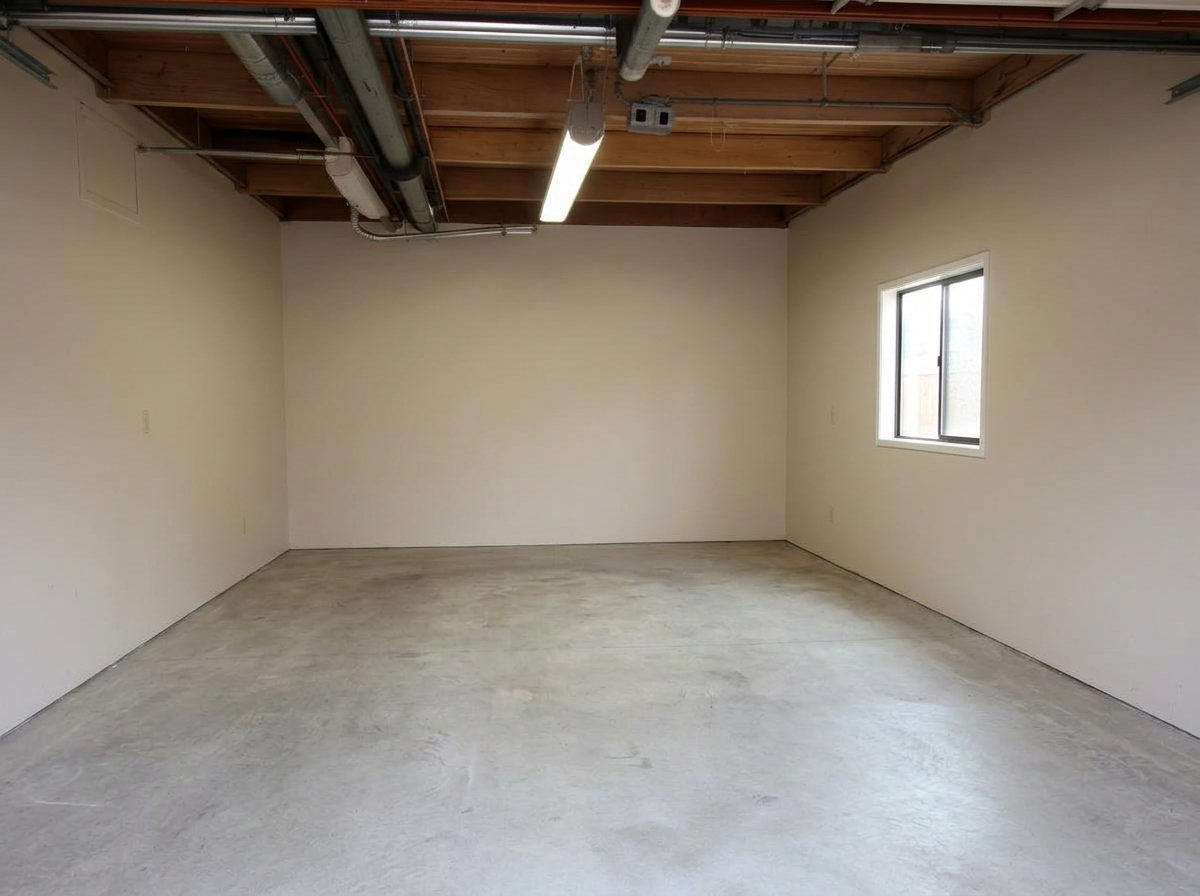 Empty swept garage after a full property cleanout